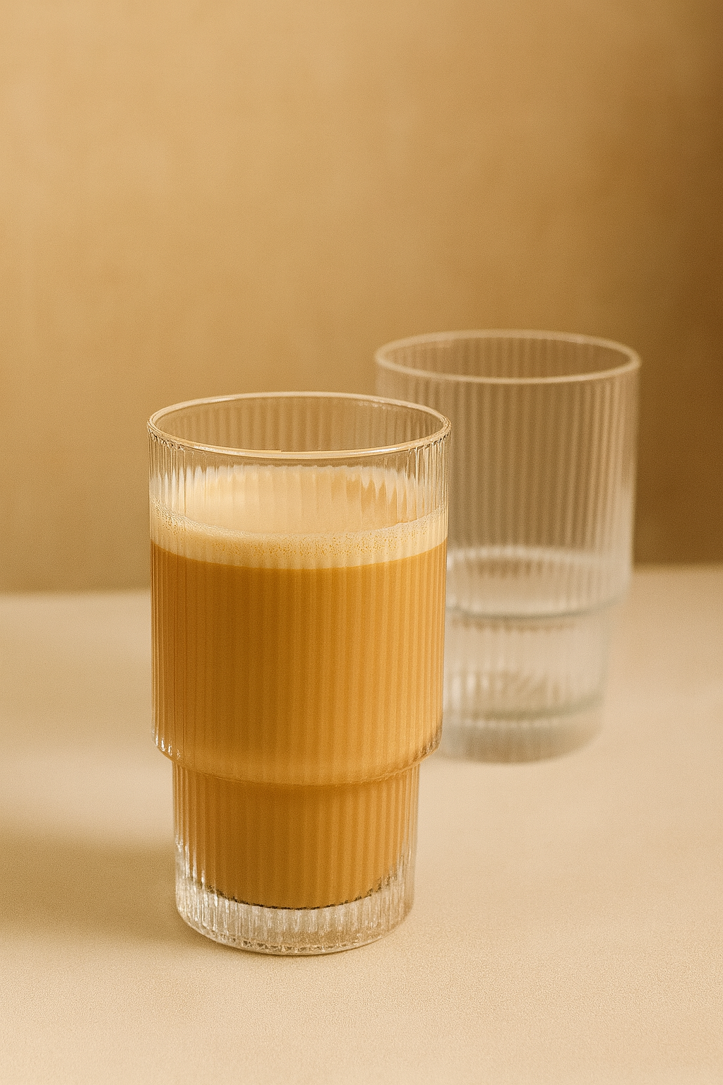 Vaso faceteado largo