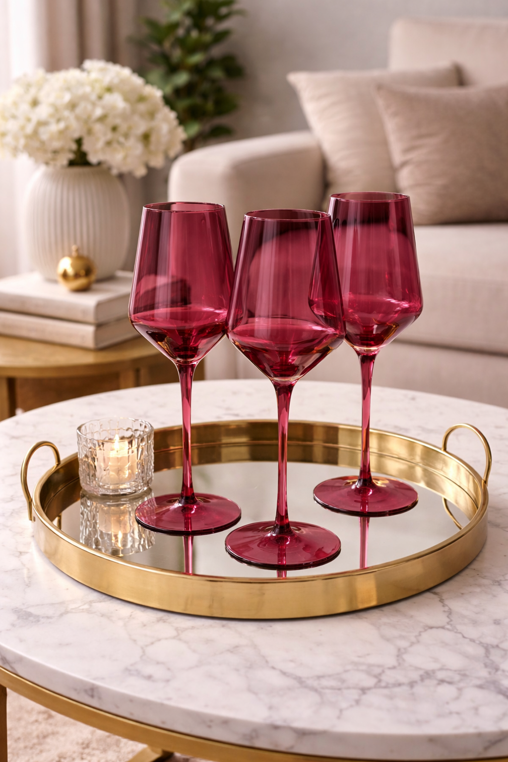 COPA DE VINO X2 FUCSIA