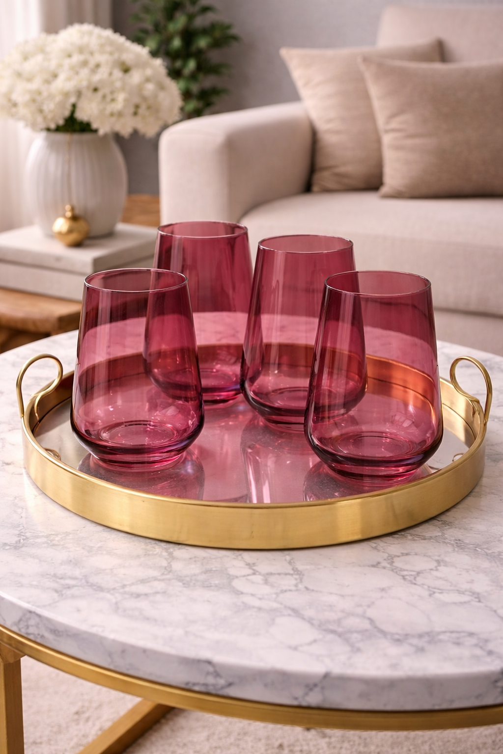 Juego de vasos fucsia x4