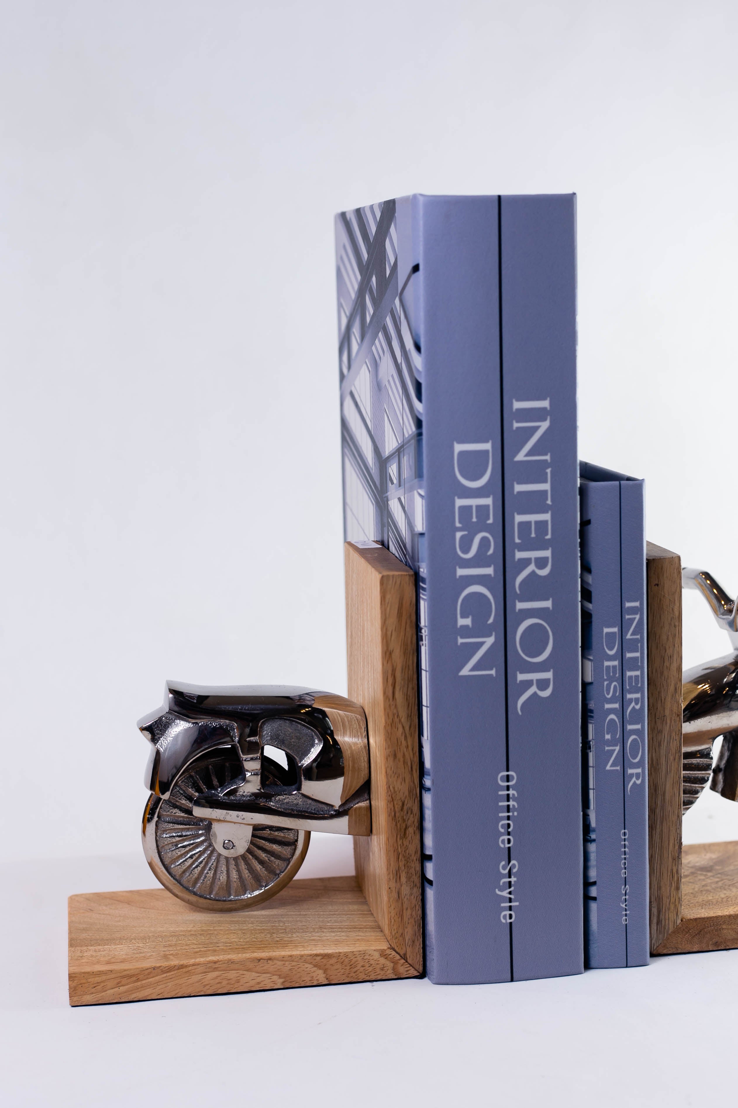 Apoya libros motocicleta