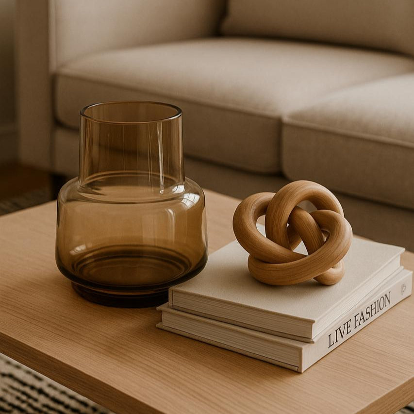 Jarron Miel Cristal Fume